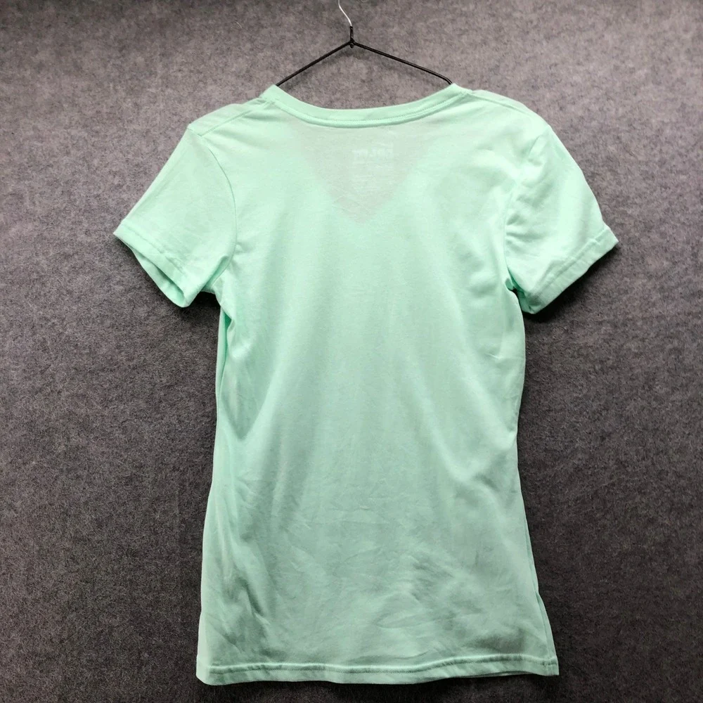 Nike Dri-FIT V-Neck T-Shirt Womens Small Mint Green Cotton Blend Activewear Slim